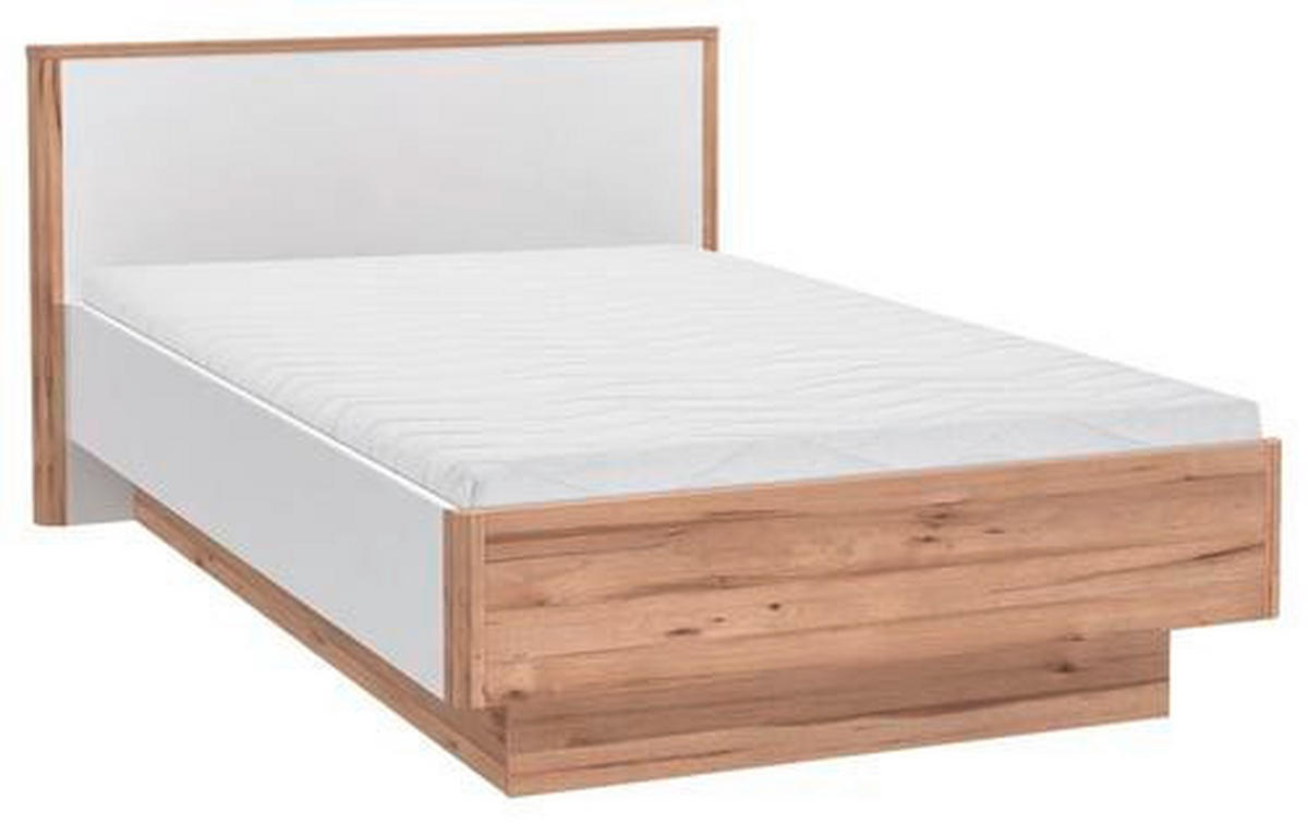 BETT 120/200 cm  in Weiß, Eichefarben  - Eichefarben/Weiß, MODERN, Holzwerkstoff (120/200cm) - Xora