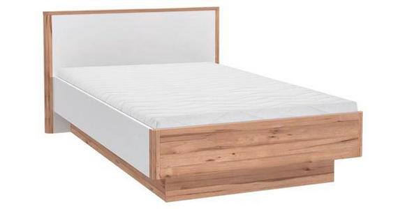 BETT 120/200 cm  in Weiß, Eichefarben  - Eichefarben/Weiß, MODERN, Holzwerkstoff (120/200cm) - Xora