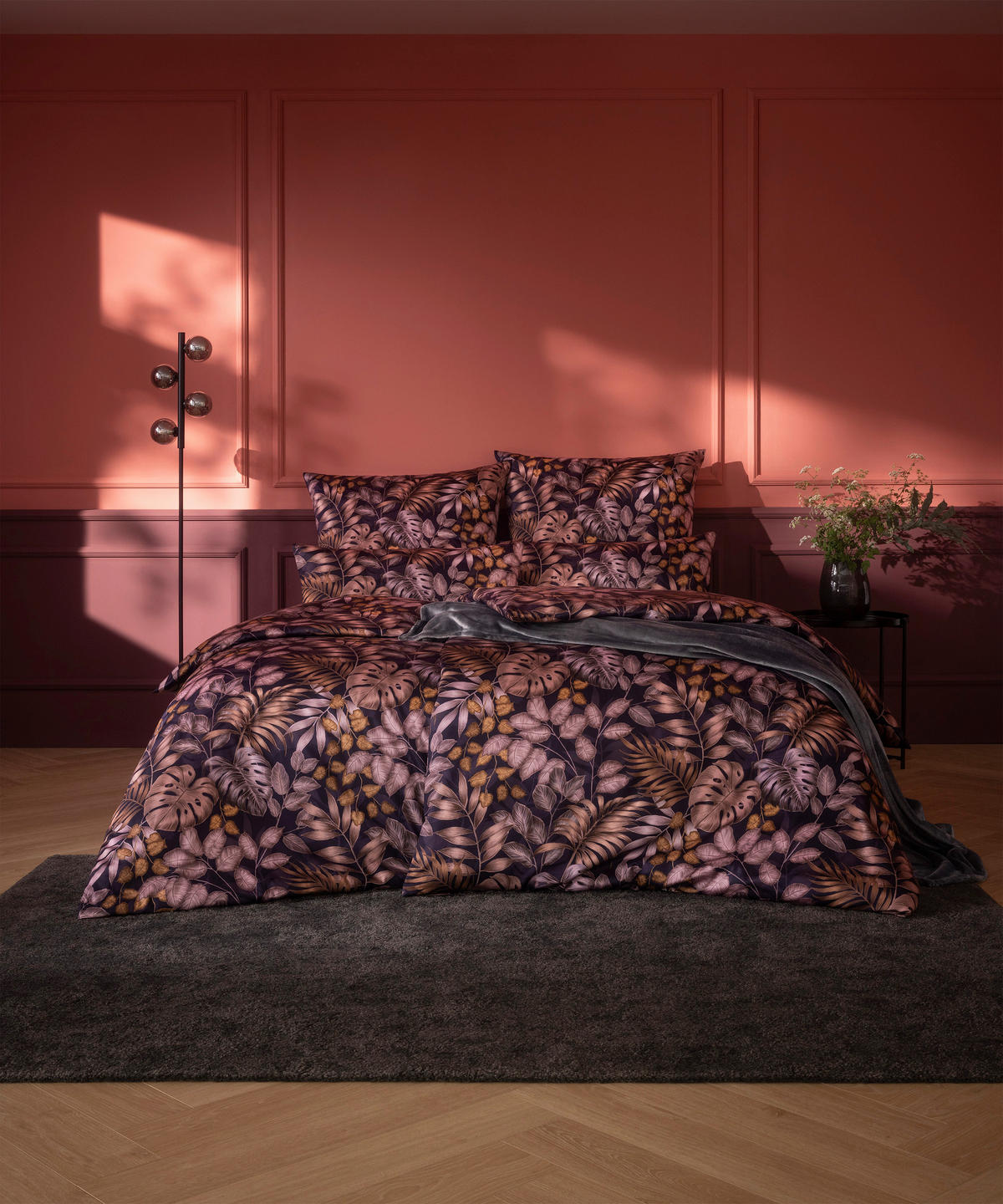 BETTWÄSCHE 3-teilig Atelier Makosatin 140/200 cm  - Pflaume, Basics, Textil (140/200cm) - Estella