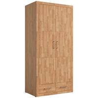 DREHTÜRENSCHRANK 2-türig Eiche Eichefarben  - Eichefarben/Silberfarben, Natur, Holz/Holzwerkstoff (100/212/60cm) - Linea Natura