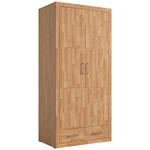DREHTÜRENSCHRANK 2-türig Eiche Eichefarben  - Eichefarben/Silberfarben, Natur, Holz/Holzwerkstoff (100/212/60cm) - Linea Natura