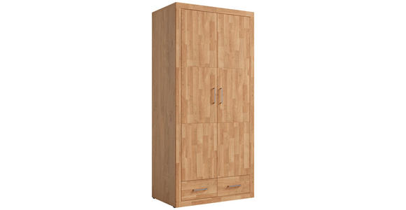 DREHTÜRENSCHRANK 2-türig Eiche Eichefarben  - Eichefarben/Silberfarben, Natur, Holz/Holzwerkstoff (100/212/60cm) - Linea Natura