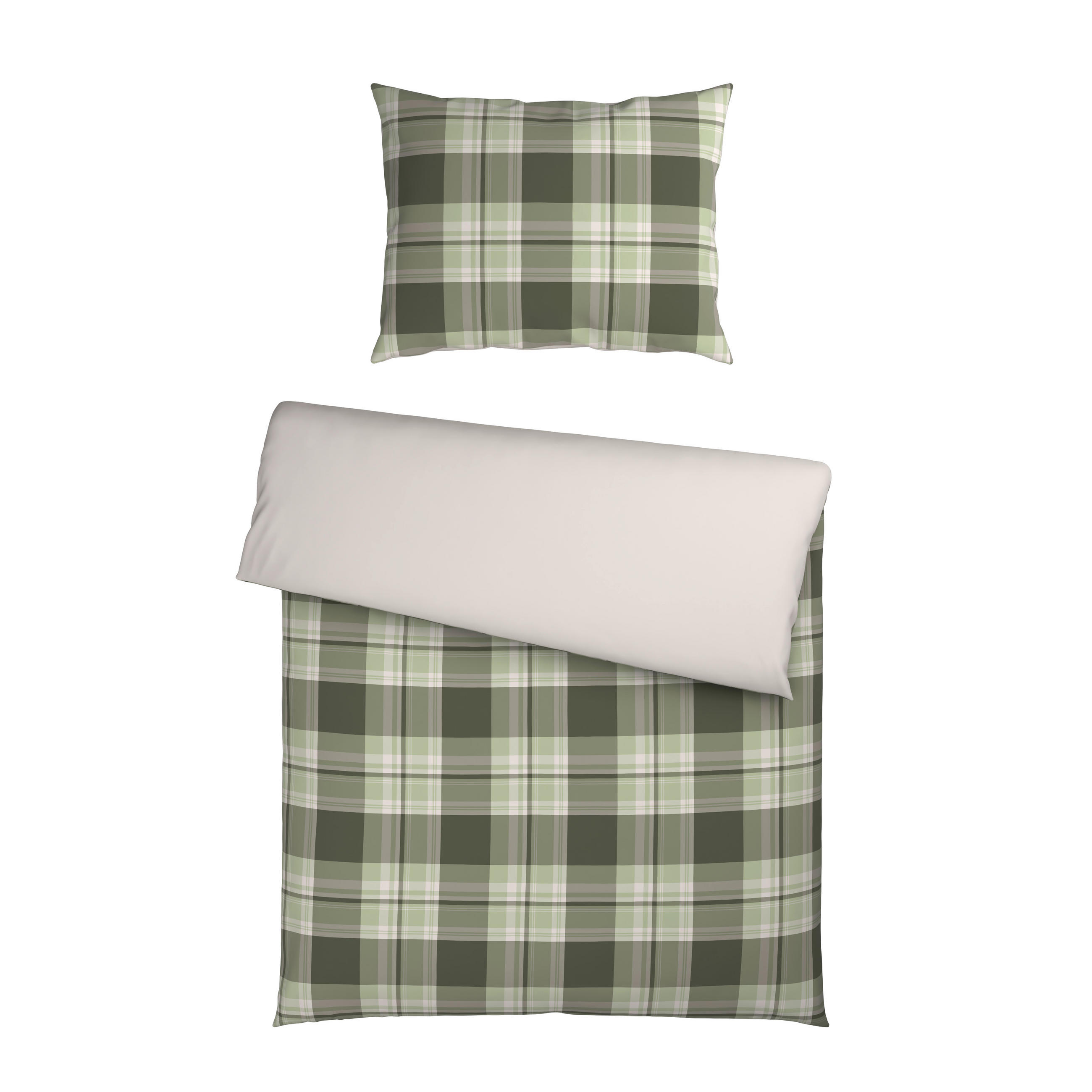 Novel OBOUSTRANNÉ POVLEČENÍ, vzhled lnu, zelená, 140/200 cm