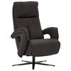 RELAXSESSEL in Leder Dunkelgrau  - Dunkelgrau/Schwarz, Design, Leder/Metall (77/110/87cm) - Valdera