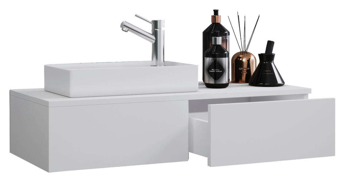 TVÄTTSTÄLL MED KOMMOD 85 cm  - vit, Modern, trämaterial/keramik (85cm) - MID.YOU