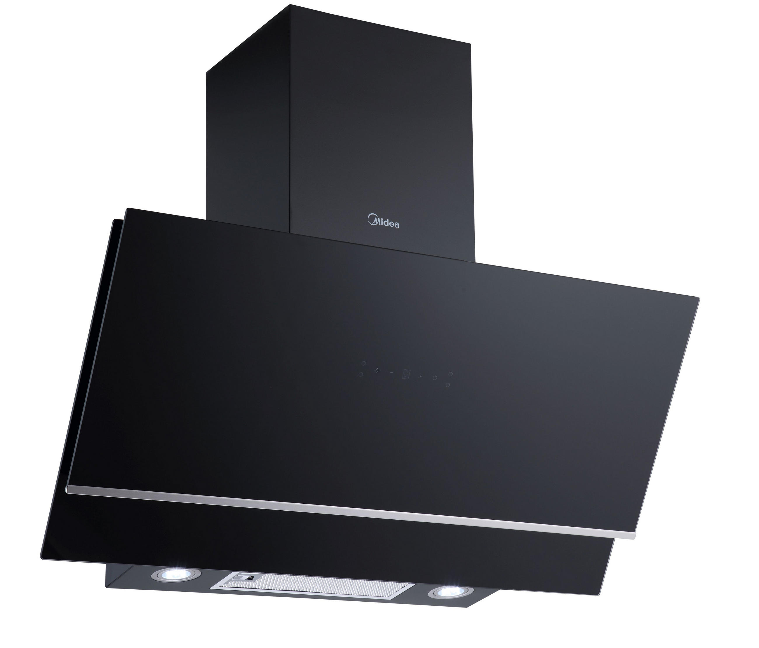 DUNSTABZUGSHAUBE HK 7.92  - Edelstahlfarben/Schwarz, Basics, Glas/Metall (89,6/41,5/43cm) - Midea
