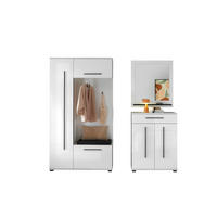 GARDEROBE 4-teilig  in 201/201/39 cm  - Weiß Hochglanz/Weiß, MODERN, Holzwerkstoff (201/201/39cm) - MID.YOU