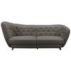 BIGSOFA Mikrofaser Dunkelbraun  - Chromfarben/Dunkelbraun, MODERN, Textil/Metall (256/85/115cm) - MID.YOU