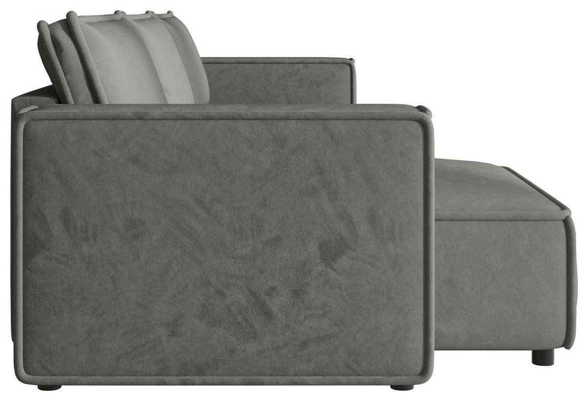 WOHNLANDSCHAFT Grau Webstoff  - Schwarz/Grau, MODERN, Kunststoff/Textil (153/350/153cm) - Xora