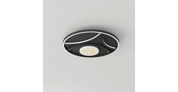 LED-DECKENLEUCHTE 39/5 cm   - Schwarz, Natur, Metall (39/5cm) - Novel