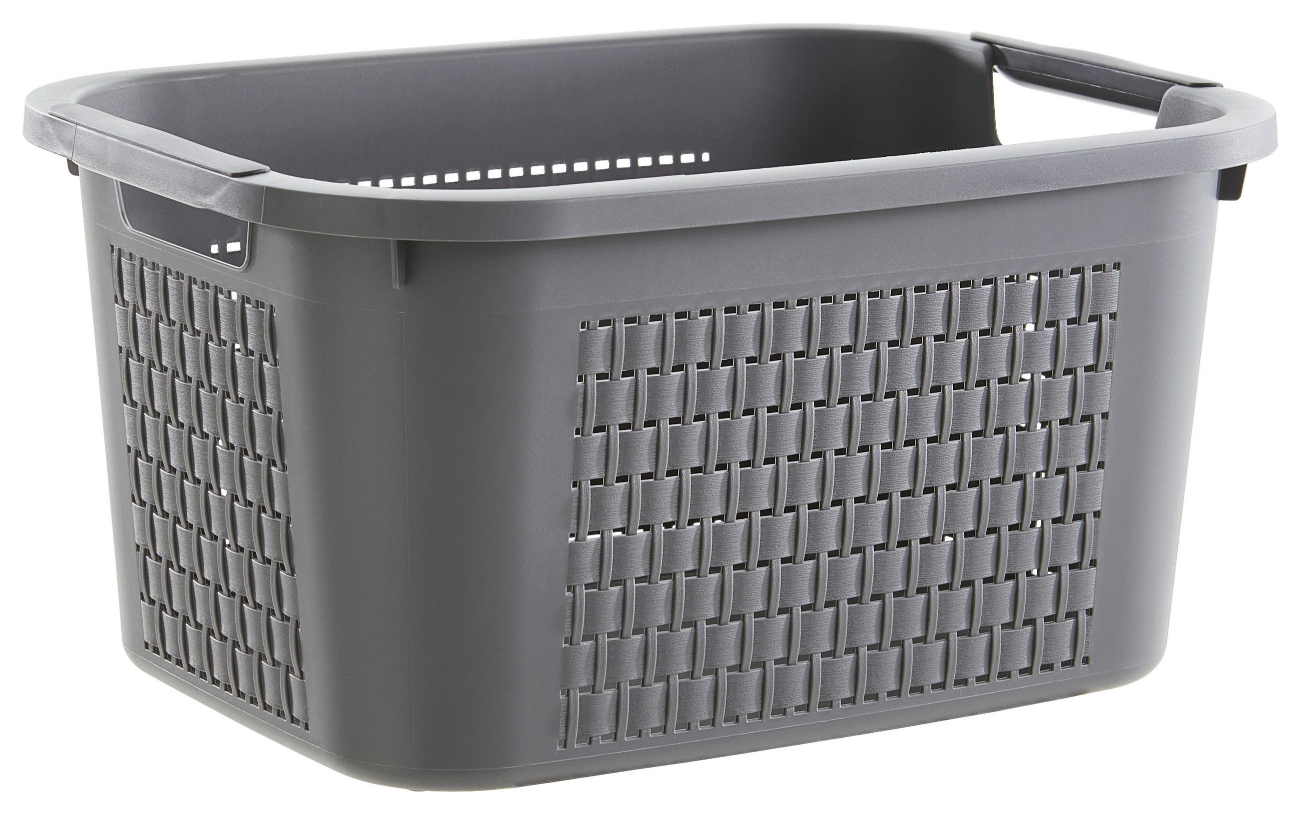 WÄSCHEKORB - Anthrazit, Basics, Kunststoff (43,5/33,5/22,2cm) - Rotho