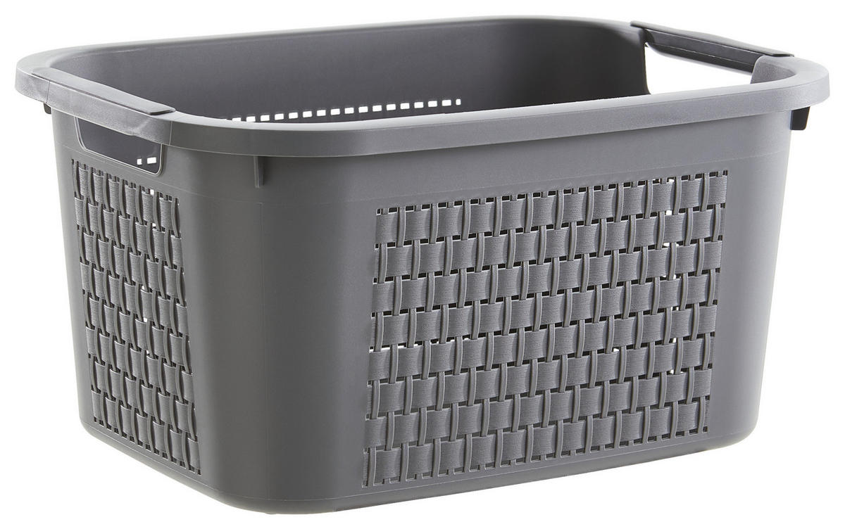 WÄSCHEKORB - Anthrazit, Basics, Kunststoff (43,5/33,5/22,2cm) - Rotho