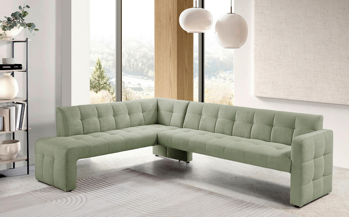 ECKBANK 265/197 cm  in Mintgrün  - Schwarz/Mintgrün, MODERN, Holz/Holzwerkstoff (265/197cm) - Livetastic