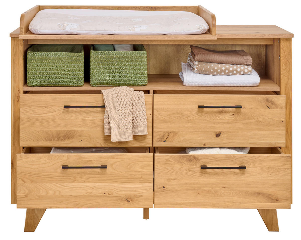 WICKELKOMMODE Berta Eichefarben  - Eichefarben/Buchefarben, Natur, Holz/Holzwerkstoff (131/90/77cm) - Jimmylee