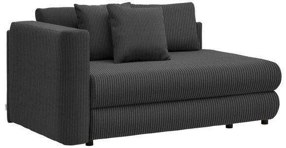 RÉCAMIERE in Cord Graubraun - Graubraun/Schwarz, Design, Kunststoff/Textil (171/71-88/93cm) - Cantus