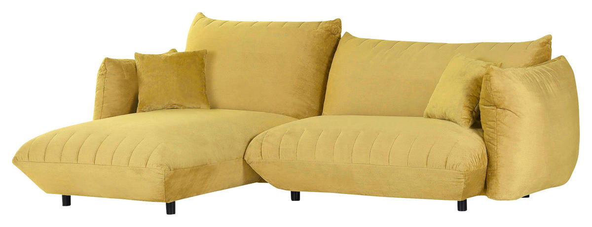 HÖRNSOFFA i plysch gul  - svart/gul, Klassisk, textil/plast (170/270cm) - MID.YOU