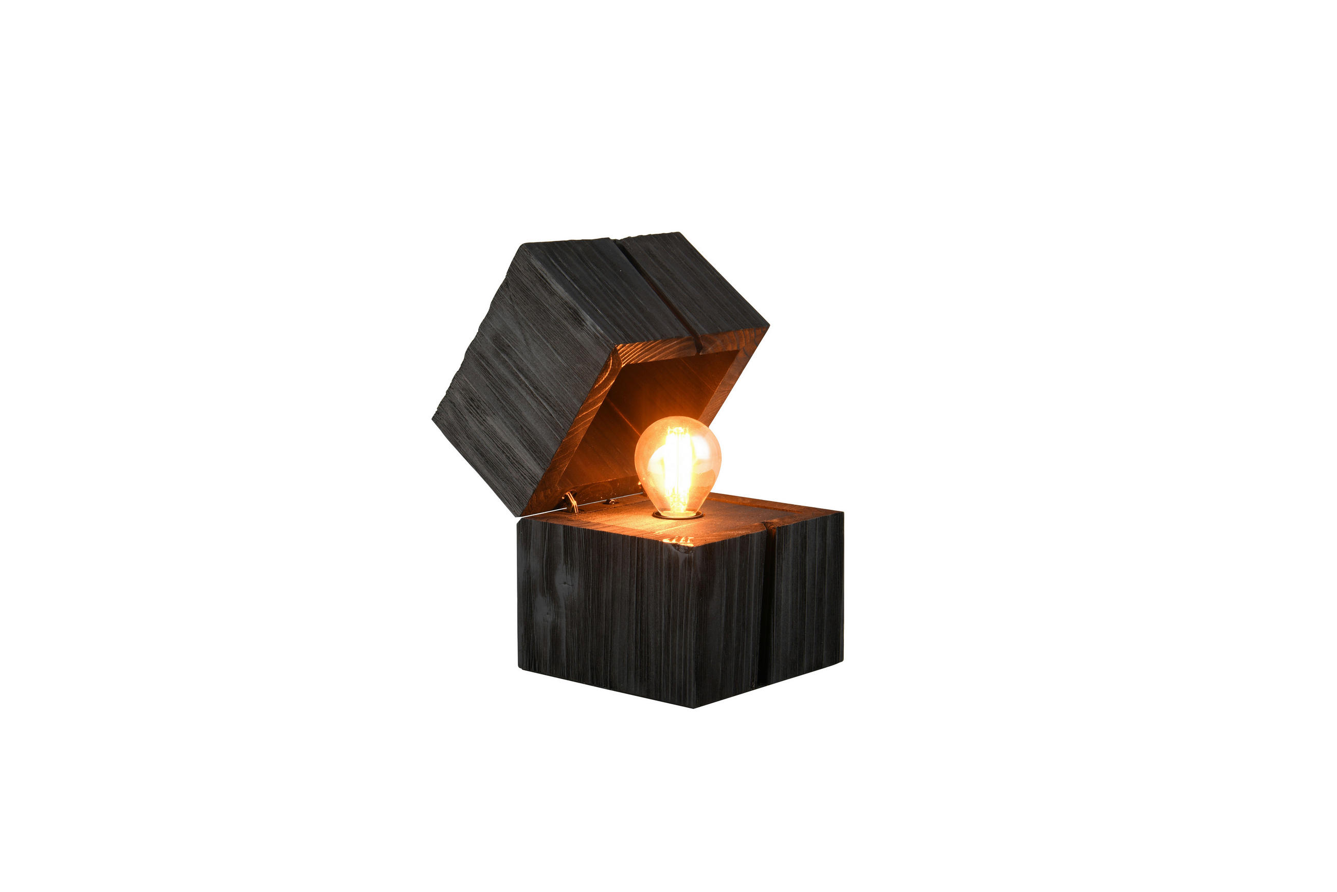 TISCHLEUCHTE Treasure 12/12/16 cm   - Schwarz, Trend, Holz (12/12/16cm) - Trio Leuchten