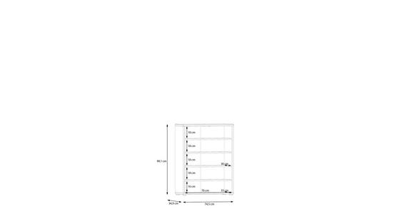 SCHUHSCHRANK 74,5/99,1/34,9 cm  - Eiche Artisan/Grau, MODERN, Holzwerkstoff/Kunststoff (74,5/99,1/34,9cm) - Xora