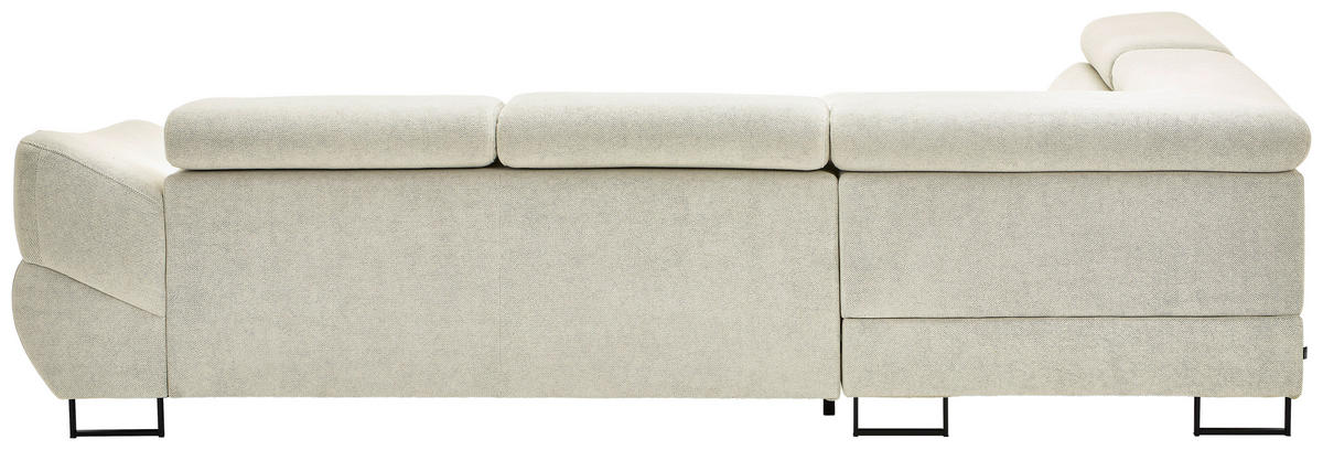 ECKSOFA in Webstoff Beige  - Beige/Schwarz, Design, Textil/Metall (235/280cm) - Hom`in