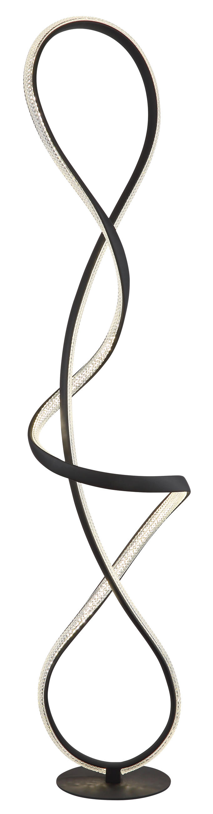 LED-GOLVLAMPA SWIRL 26/20/132,5 cm    - klar/svart, Design, metall/plast (26/20/132,5cm) - Globo