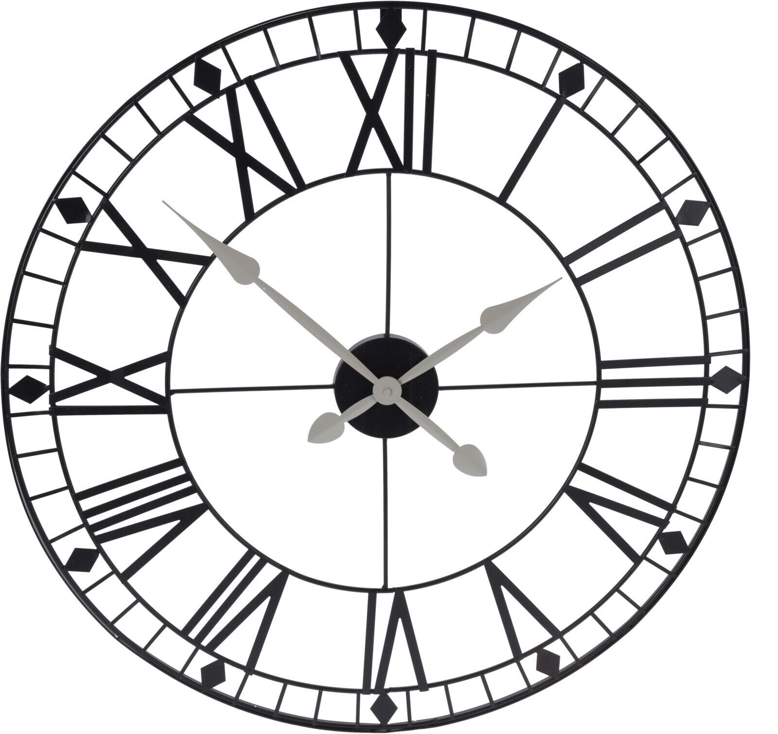 WANDUHR Schwarz  - Schwarz, Basics, Metall (75cm) - Ambia Home