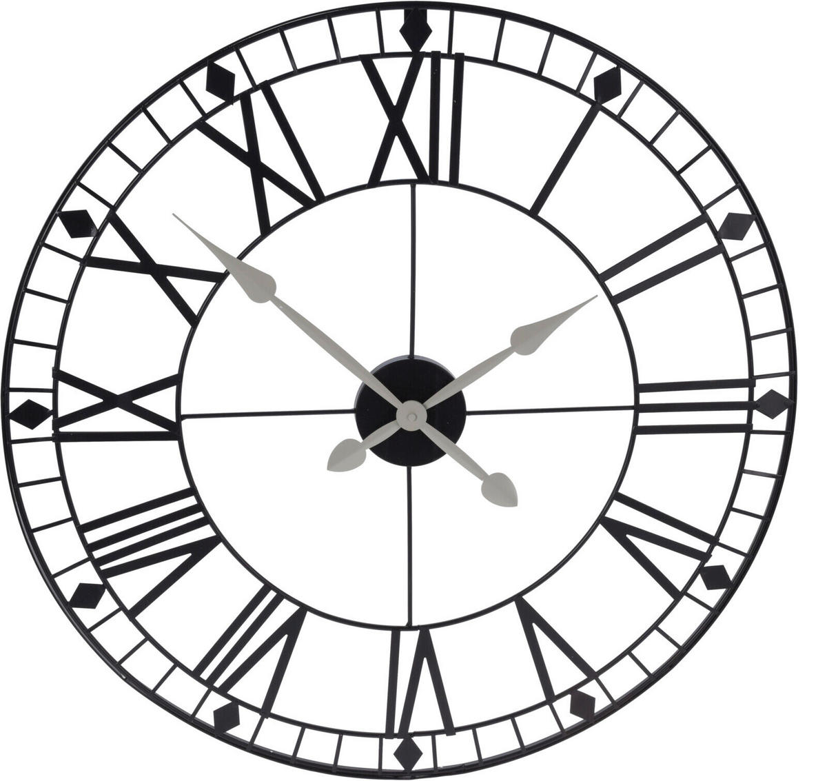 WANDUHR Schwarz  - Schwarz, Basics, Metall (75cm) - Ambia Home