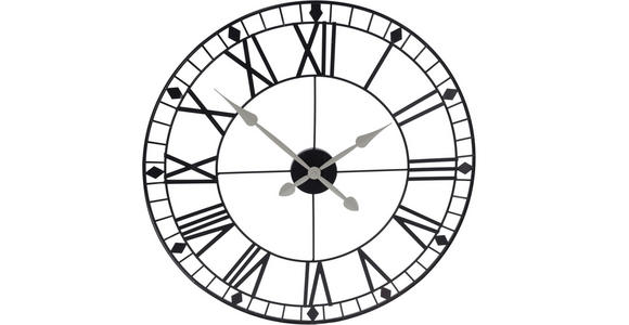 WANDUHR Schwarz  - Schwarz, Basics, Metall (75cm) - Ambia Home