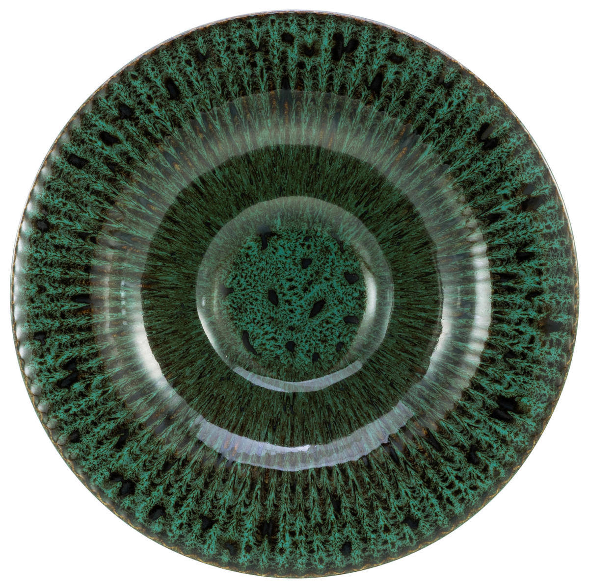 GOURMETTELLER Allegra Magic Green  30,5 cm   - Dunkelgrün/Schwarz, Basics, Keramik (30,5cm) - Creatable