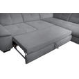 ECKSOFA Grau Flachgewebe  - Schwarz/Grau, Design, Textil/Metall (242/313cm) - Xora