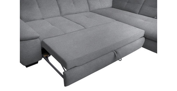 ECKSOFA Grau Flachgewebe - Schwarz/Grau, Design, Textil/Metall (242/313cm) - Xora