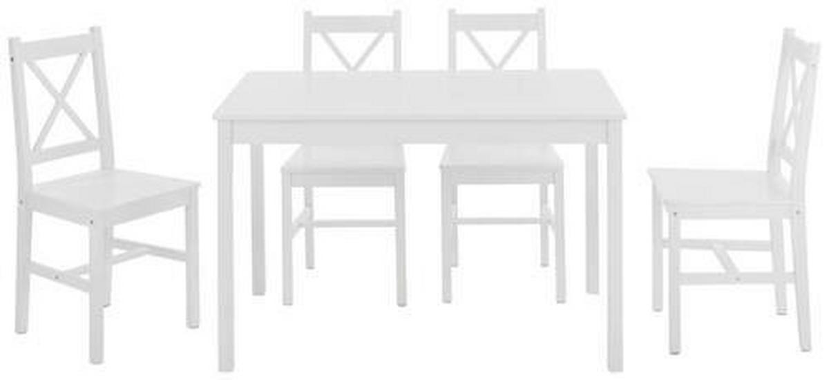 TISCHGRUPPE Weiß  - Weiß, LIFESTYLE, Holz (118/75/74cm) - MID.YOU