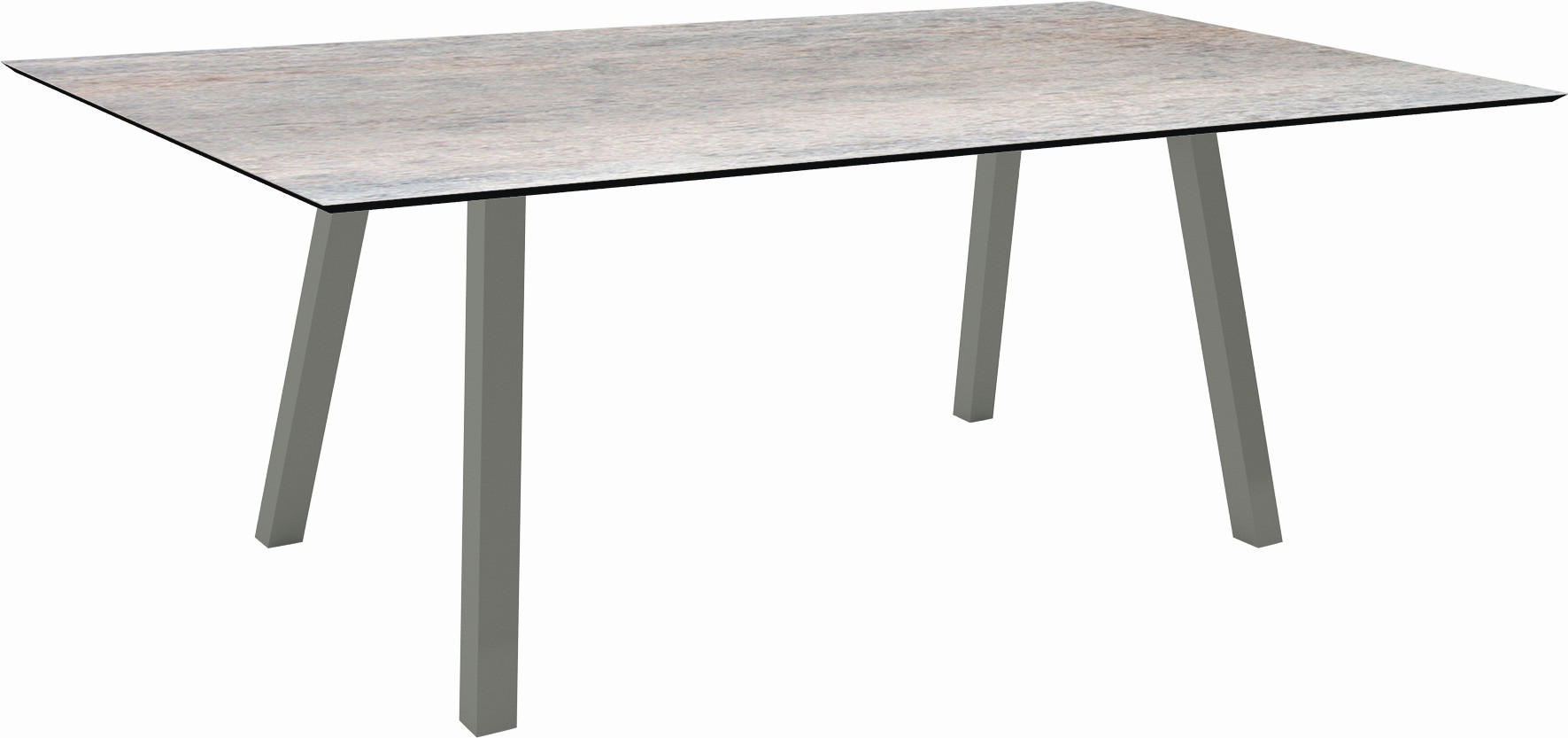 GARTENTISCH Kunststoff Grau rechteckig  - Graphitfarben/Grau, MODERN, Kunststoff/Metall (180/100/75cm) - Stern