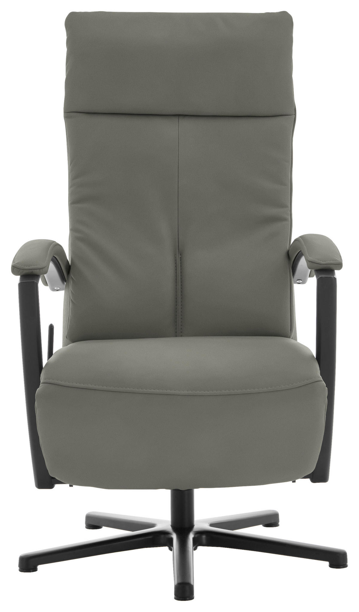 RELAXSESSEL in Leder Grau  - Schwarz/Grau, Design, Leder/Metall (76/112/83cm) - Beldomo Speed