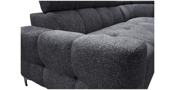 ECKSOFA in Struktur Anthrazit  - Anthrazit/Schwarz, MODERN, Textil/Metall (254/212cm) - Carryhome