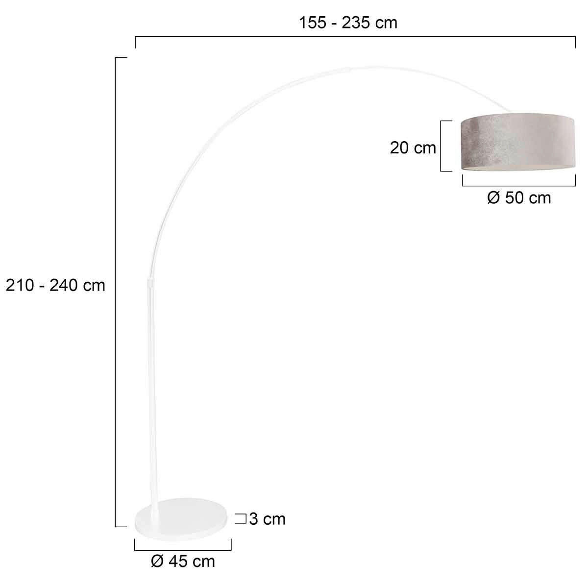 STEHLEUCHTE SPARKLED LIGHT 50/240/230 cm  - Taupe/Weiß, Trend, Leder/Metall (50/240/230cm)