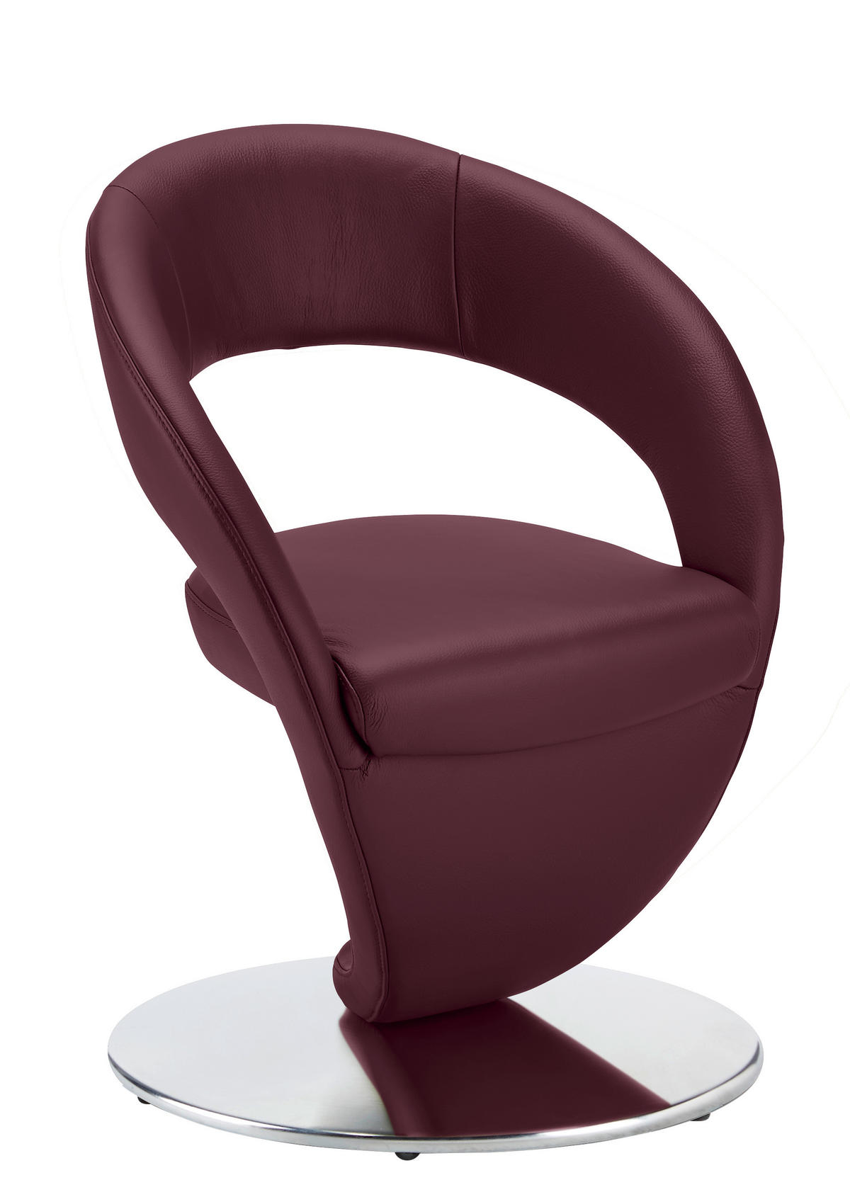 STUHL  in Stahl Mikrofaser  - Edelstahlfarben/Bordeaux, Design, Textil/Metall (62/86/61cm) - Moderano