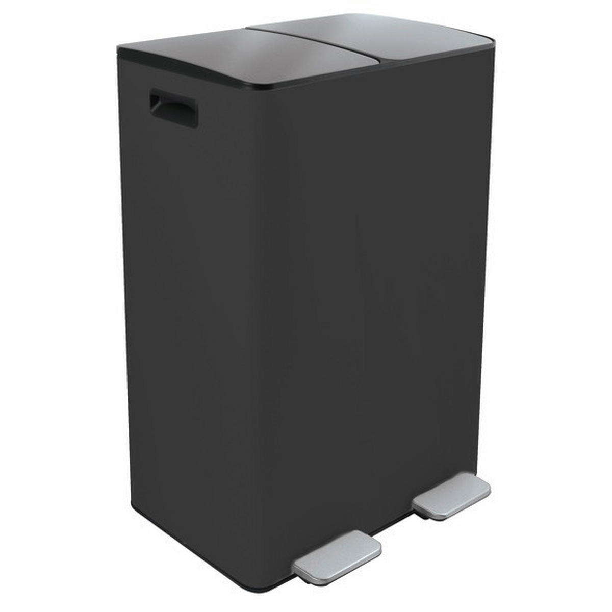 TRETEIMER 60 L  - Dunkelgrau/Schwarz, Basics, Kunststoff/Metall (45/30/71cm) - Spirella