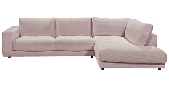 ECKSOFA  in Cord Rosa  325/224 cm  - Schwarz/Rosa, Design, Kunststoff/Textil (325/224cm) - Hom`in