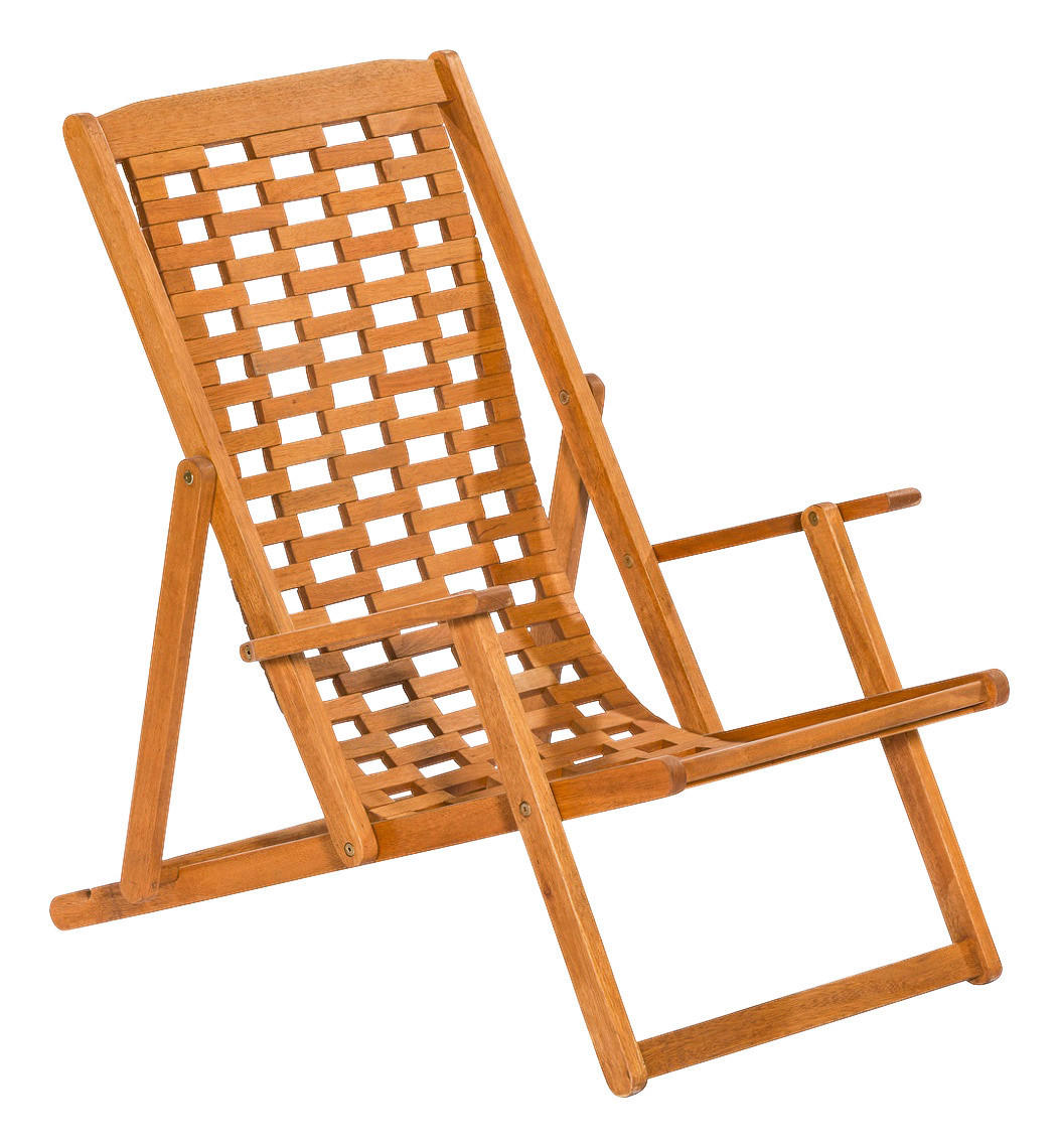 STRANDSESSEL 64/102/113 cm  - Naturfarben, ROMANTIK / LANDHAUS, Holz (64/102/113cm) - Gardenson
