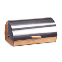 BROTKASTEN 39/25/19 cm  - Edelstahlfarben/Silberfarben, Basics, Holz/Metall (39/25/19cm) - Zeller Present