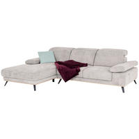 ECKSOFA ROYCE Perlmutt Struktur  - Perlmutt/Schwarz, MODERN, Textil/Metall (194/283cm) - MID.YOU