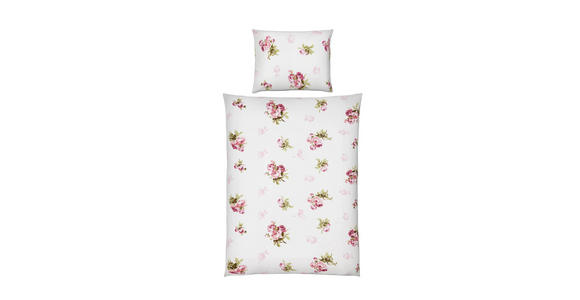 Bettwäsche Rosmarie 140/200cm Rosendessin - Rosa/Weiß, ROMANTIK / LANDHAUS, Textil - James Wood