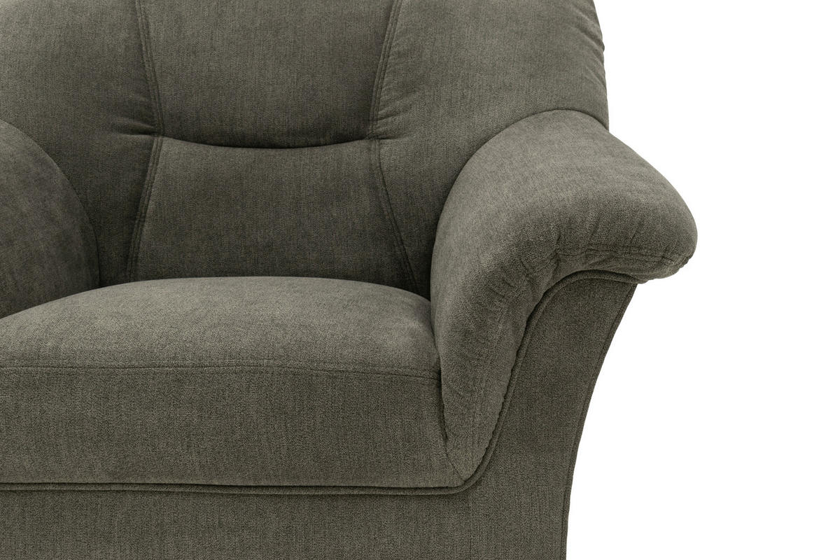 SESSEL Mikrofaser Greige    - Greige/Schwarz, KONVENTIONELL, Kunststoff/Textil (102/83/81cm) - MID.YOU