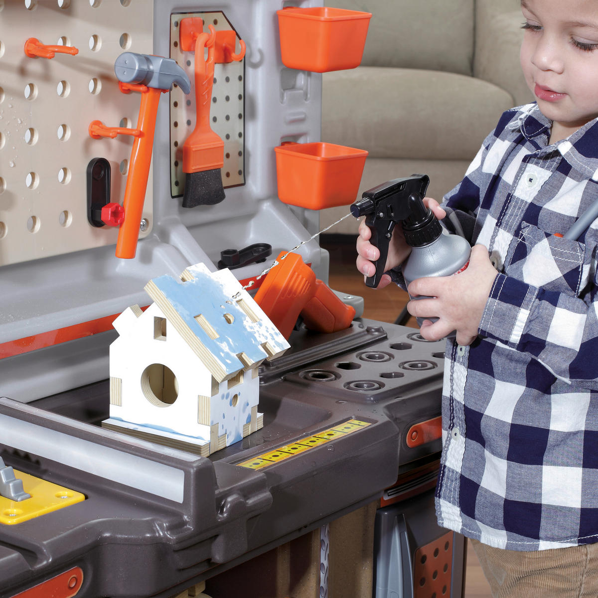 KINDERWERKBANK - Braun/Grau, Konventionell, Kunststoff (97,8/86,4/86,4cm)