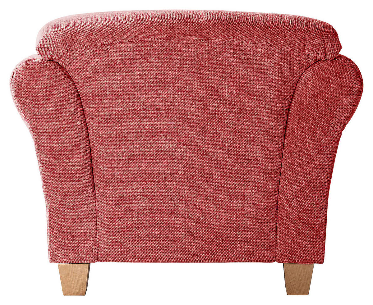SESSEL in Flachgewebe Rot  - Rot/Naturfarben, KONVENTIONELL, Holz/Textil (101/84/89cm) - Sit & More