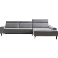ECKSOFA  in Flachgewebe Grau  308/205 cm  - Schwarz/Grau, Design, Textil/Metall (308/205cm) - Sedda