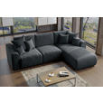 ECKSOFA Anthrazit Lederlook  - Chromfarben/Anthrazit, KONVENTIONELL, Kunststoff/Textil (293/195cm) - Carryhome