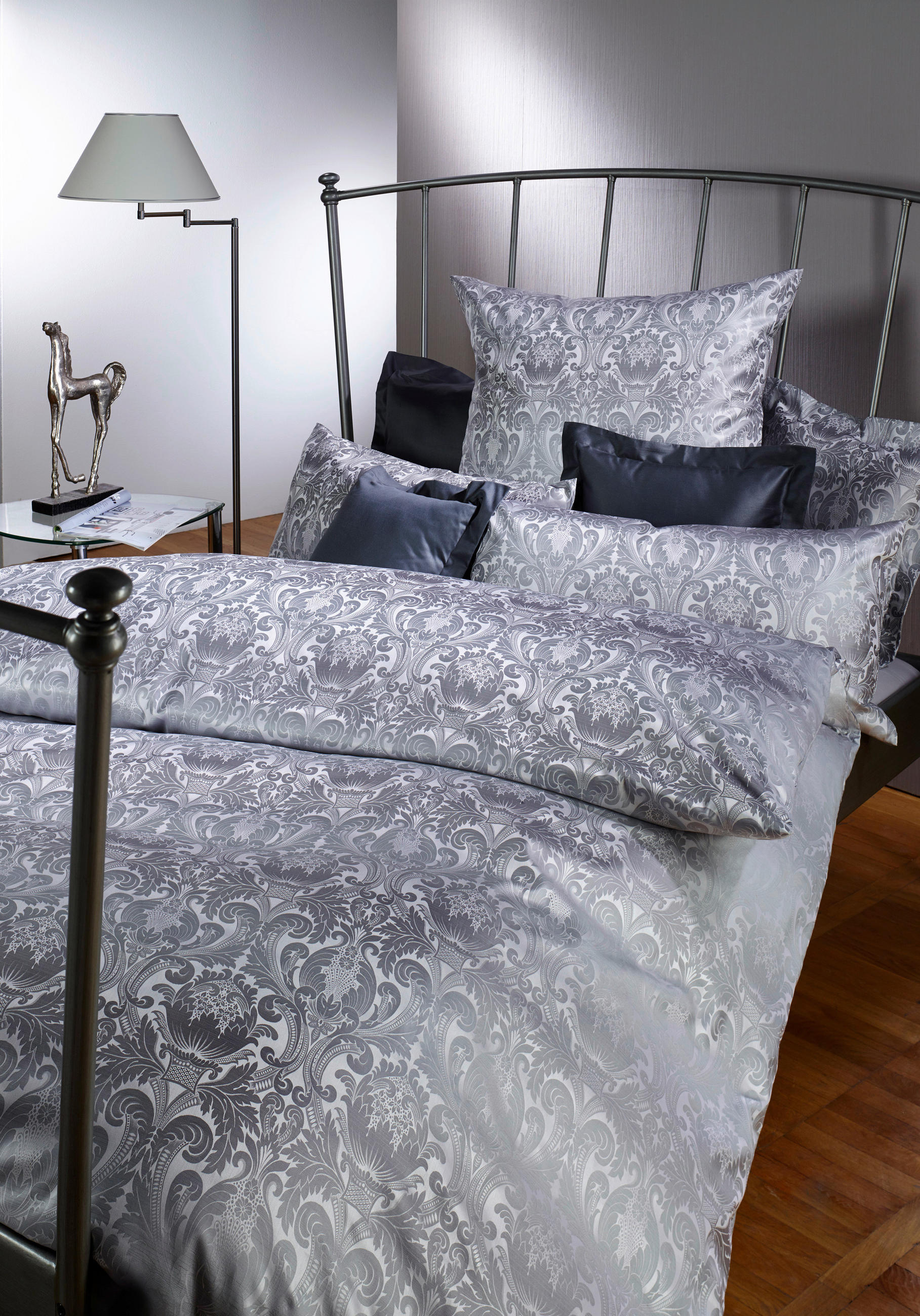 BETTWÄSCHE Jacquard - Grau, Basics, Textil (135/200cm) - Curt Bauer