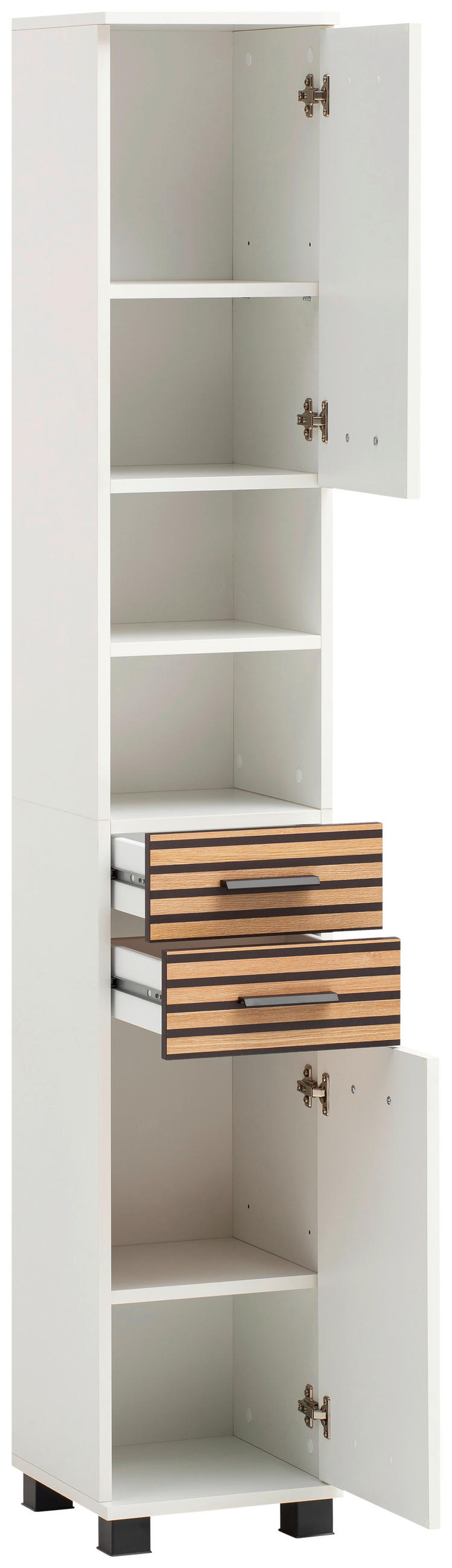 HOCHSCHRANK 30,3/180,9/32,6 cm  - Eichefarben/Schwarz, MODERN, Holz/Holzwerkstoff (30,3/180,9/32,6cm) - Stylife