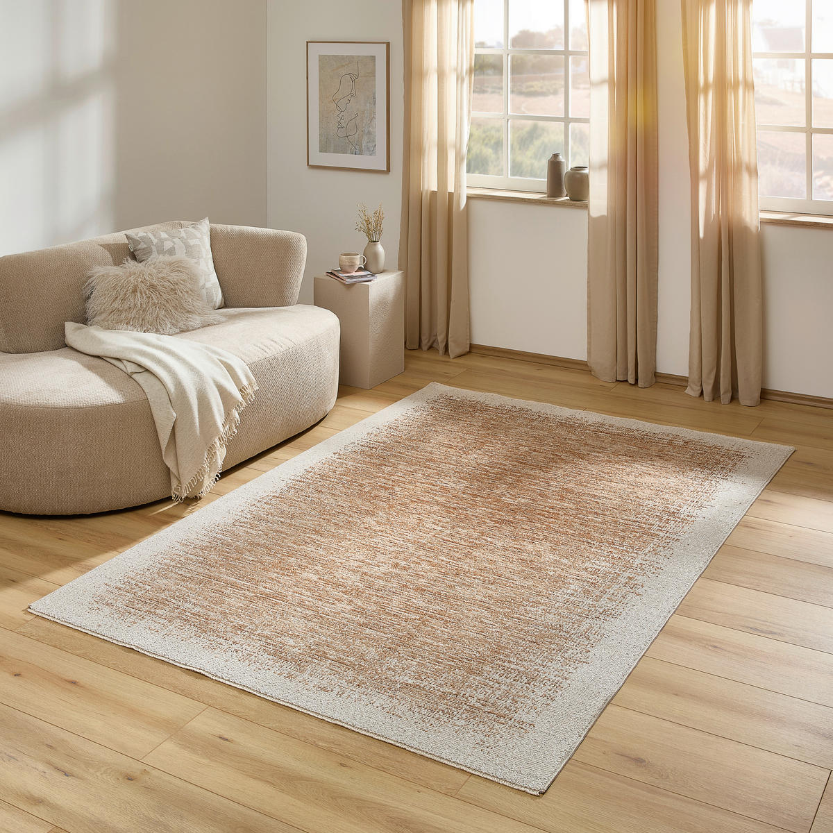 VINTAGE-TEPPICH 80/150 cm MILO Creme, Lachsfarben rechteckig  - Creme/Lachsfarben, Design, Textil (80/150cm) - Novel